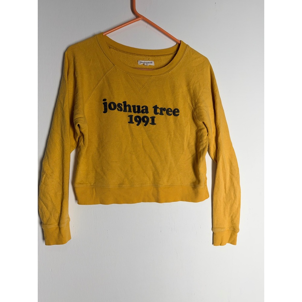 Grayson Threads Joshua Tree 1991 Size S Mustard Cropped Crewneck California